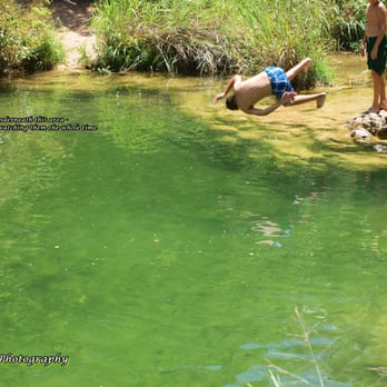 Colorado Bend State Park - My boys jumping into spring fed pool along the Spicewood Springs Trail.  You would NEVER know it was there from the trail. - Parks Near Me - Bend, Texas