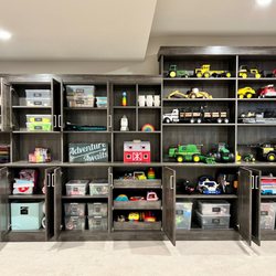Neat Method - Playroom organization and storage - all labeled so the kids know exactly where to find everything - and where to put it back!