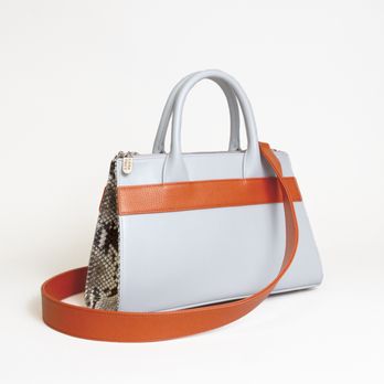 Laudi Vidni - Our brand spankin' new Day Bag, the Courante! It is in Dove Gray, Soft Grain Orange, and our new leather, Embossed Snake Skin Shadow - Accessories Near Me - Chicago, Illinois