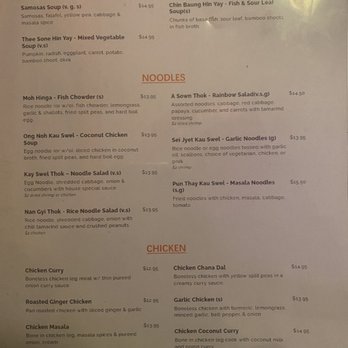 Burmese Kitchen - Menu - Burmese Near Me - San Francisco, California