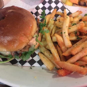 Frisco's Carhops - Truffle swiss classic style & garlic parmesan fries - recommended if you like mushrooms/onions (7/16/16) - American Near Me - Whittier, California Frisco's Carhops - Truffle swiss classic style & garlic parmesan fries - recommended if you like mushrooms/onions (7/16/16) - American Near Me - Whittier, California