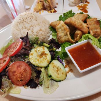 AV Sushi & More - The rice , gyoza, salad from the bento box - Sushi Bars Near Me - Palmdale, California AV Sushi & More - The rice , gyoza, salad from the bento box - Sushi Bars Near Me - Palmdale, California