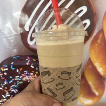 Miss Donuts - It's a Caramel Coffee smoothie!! Very delicious and affordable and not only that . They have such a kind customer service - Donuts Near Me - Lemon Grove, California