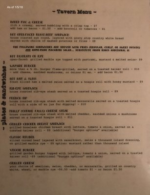 Menu photo 2 Taconic Wayside Inn Copake Falls, NY