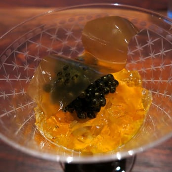 Saison - reserve caviar, ember roasted yam, grilled chicken gelee, crab - New American Near Me - San Francisco, California Saison - reserve caviar, ember roasted yam, grilled chicken gelee, crab - New American Near Me - San Francisco, California