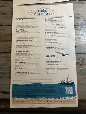 Menu photo 3 Tide to Table Ocean City, MD