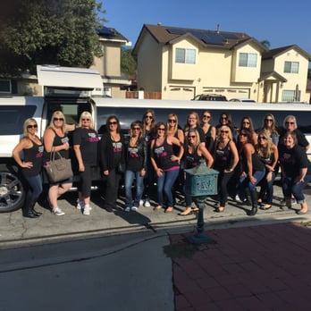 First Class Limousine Service - All of us in front of our beautiful limo ready to have a blast! - Limos Near Me - Anaheim, California First Class Limousine Service - All of us in front of our beautiful limo ready to have a blast! - Limos Near Me - Anaheim, California