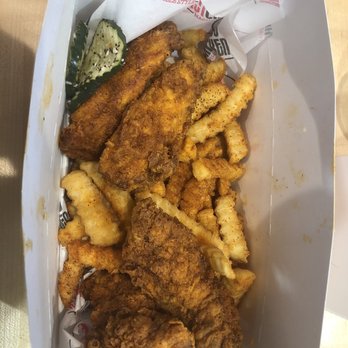 Monroe's Hot Chicken - 3 piece 3pc Chicken Tender & Fries Box - Chicken Shop Near Me - Tempe, Arizona Monroe's Hot Chicken - 3 piece 3pc Chicken Tender & Fries Box - Chicken Shop Near Me - Tempe, Arizona