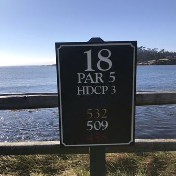 Pebble Beach Golf Links - 18th hole at Pebble Beach.  End to a perfect day. - Golf Near Me - Pebble Beach, California