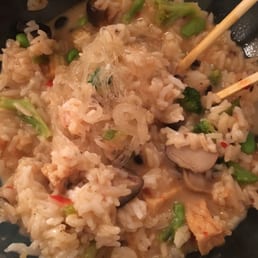 May sound strange, but I always get the mushroom soup and tofu and bean rice pot... And mix them together! It's amazing. May sound strange, but I always get the mushroom soup and tofu and bean rice pot... And mix them together! It's amazing.