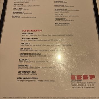 The Keep - Menu - Bars Near Me - Columbus, Ohio