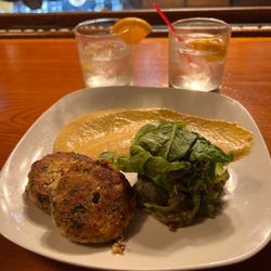 Narrow Gauge Restaurant - Crab Cakes with an amazing aioli.