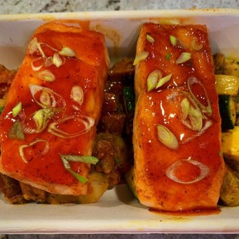 The Chef's Cuisine - Cajun Salmon with Andouille Potato Hash and Zucchini and Squash - Food Delivery Services Near Me The Chef's Cuisine - Cajun Salmon with Andouille Potato Hash and Zucchini and Squash - Food Delivery Services Near Me