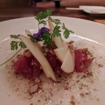 Uchi Dallas - Maguro & Goat Cheese $18.50: 4.5 stars. Great presentation. Fresh soft tuna, good experimentation of flavors/textures. Sat dinner 2017-11-04 - Japanese Near Me - Dallas, Texas Uchi Dallas - Maguro & Goat Cheese $18.50: 4.5 stars. Great presentation. Fresh soft tuna, good experimentation of flavors/textures. Sat dinner 2017-11-04 - Japanese Near Me - Dallas, Texas