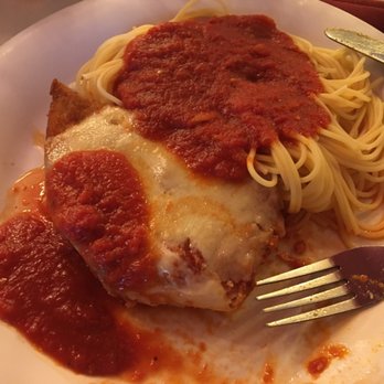 La Casa Di Lucia - Underwhelming chicken parmigiana, lightly coated chicken breast that was overcooked and way to thick. Paired with extra salty pasta. - Italian Near Me - Philadelphia, Pennsylvania La Casa Di Lucia - Underwhelming chicken parmigiana, lightly coated chicken breast that was overcooked and way to thick. Paired with extra salty pasta. - Italian Near Me - Philadelphia, Pennsylvania