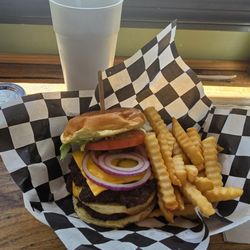 G&E Burgers - Double cheeseburger and fries