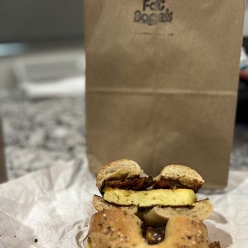 Fat Bagels - Egg, cheese, bacon on everything (double toast ALWAYS) - Bagels Near Me - Flagstaff, Arizona Fat Bagels - Egg, cheese, bacon on everything (double toast ALWAYS) - Bagels Near Me - Flagstaff, Arizona