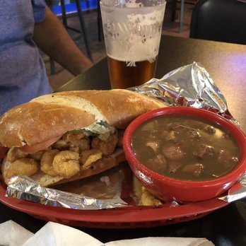 Big Easy Bar and Grill - Shrimp po' boy with gumbo lunch combo - Cajun/Creole Near Me - Austin, Texas