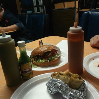 TacoBus - Taco bus burger and last few bites of a pastor burrito - Mexican Near Me - Albuquerque, New Mexico