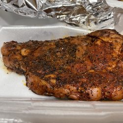 Smoked rib eye from CJ's Soul Food and Catering in Louisville, KY