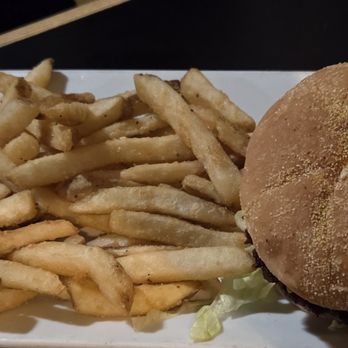 The Rec Room - Recher Burger with American Cheese and French Fries - American Near Me - Towson, Maryland The Rec Room - Recher Burger with American Cheese and French Fries - American Near Me - Towson, Maryland