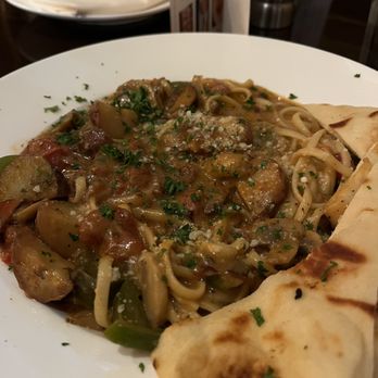 Jack's Restaurant - Roasted vegetable pasta in cream sauce with naan. - New American Near Me - Normal, Illinois Jack's Restaurant - Roasted vegetable pasta in cream sauce with naan. - New American Near Me - Normal, Illinois