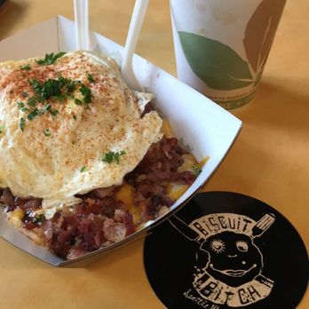 Biscuit Bitch - Cheesy Pork n Bitch with an over medium egg and Mexican Mocha - Breakfast & Brunch Near Me - Seattle, Washington Biscuit Bitch - Cheesy Pork n Bitch with an over medium egg and Mexican Mocha - Breakfast & Brunch Near Me - Seattle, Washington