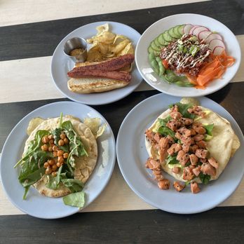 Beak Restaurant - Salmon Pita, salmon poke, reindeer hot dog and hummus pita - Seafood Near Me - Sitka, Alaska Beak Restaurant - Salmon Pita, salmon poke, reindeer hot dog and hummus pita - Seafood Near Me - Sitka, Alaska
