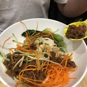 GB Hand-pulled Noodles - Dry mince meat hand pulled noodles (noodle size: flat) - Chinese Near Me - Toronto, Ontario GB Hand-pulled Noodles - Dry mince meat hand pulled noodles (noodle size: flat) - Chinese Near Me - Toronto, Ontario