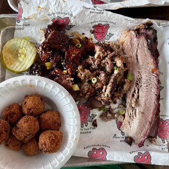 Rollin Smoke Barbeque Summerlin - Brisket 3 Ways and Hush Puppies - Barbeque Near Me - Las Vegas, Nevada