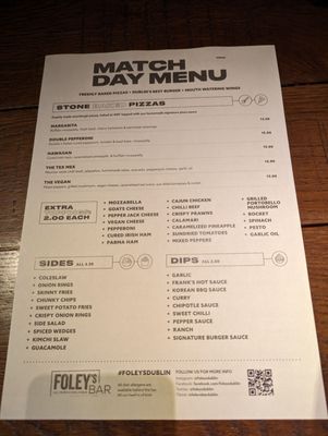 Menu photo 3 Foley's Bar Dublin 2, D