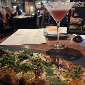 Bar Louie - Winter Park - Hot Honey & Bacon Flatbread and midnight berry martini - Bars Near Me - Winter Park, Florida