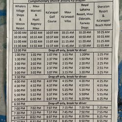Kaanapali Trolley - Ka'anapali Trolley schedule