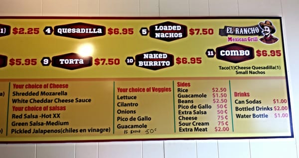 Menu photo 2 El Rancho Mexican Grill Madison, WI Menu photo 2 El Rancho Mexican Grill Madison, WI