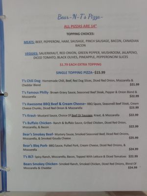 Menu photo 5 Bear-n-T’s Hideaway Alexandria, NE