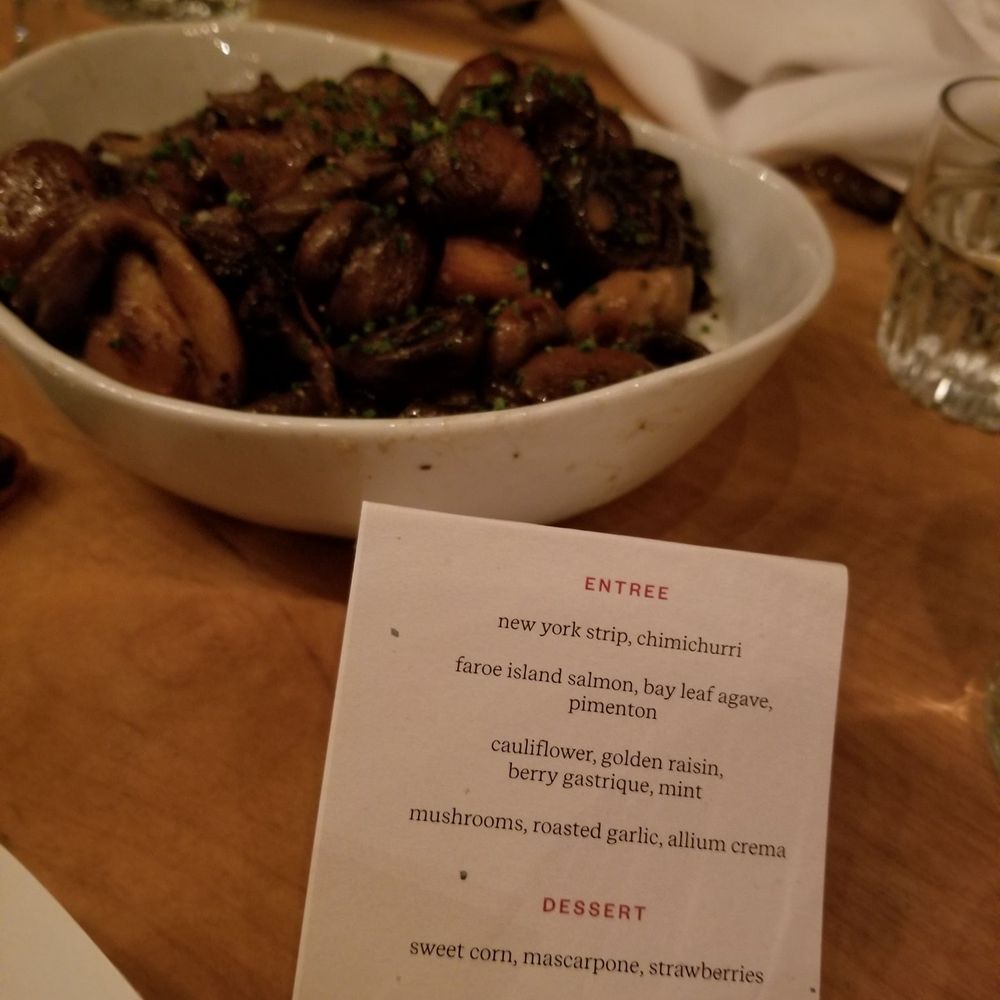Cloth & Flame - Night's menu and mushroom dish - Party & Event Planning Near Me - Phoenix, Arizona Cloth & Flame - Night's menu and mushroom dish - Party & Event Planning Near Me - Phoenix, Arizona