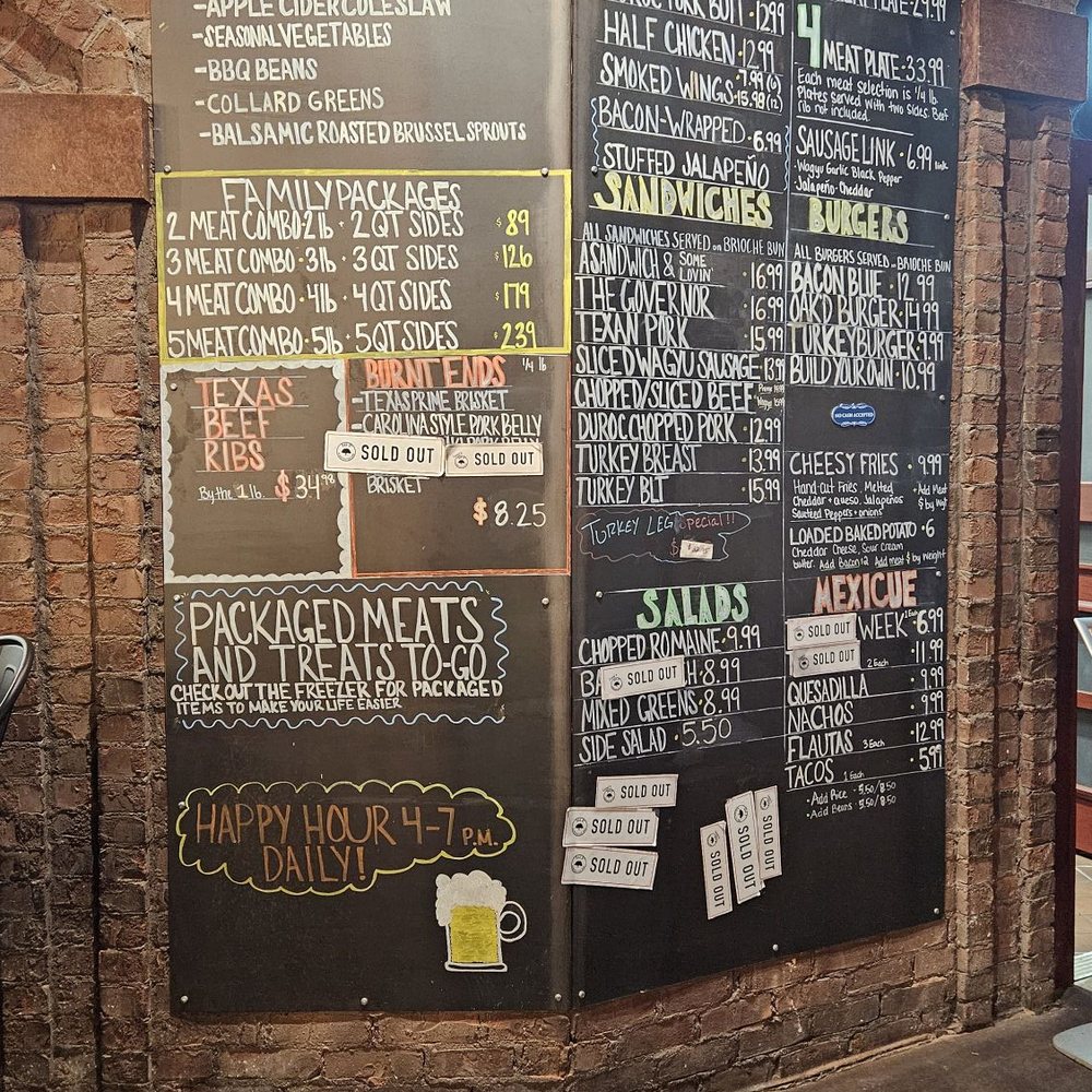 OAK'D BBQ - Menu - Barbeque Near Me - Addison, Texas