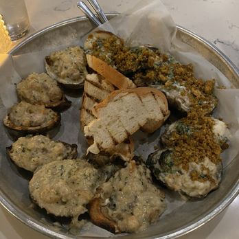 The Rouxpour - grilled oysters: the spinach artichoke and the bienville - Cajun/Creole Near Me - Houston, Texas The Rouxpour - grilled oysters: the spinach artichoke and the bienville - Cajun/Creole Near Me - Houston, Texas