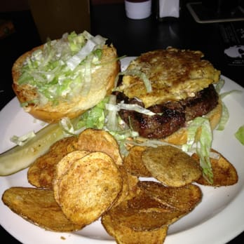 The Wooden Match - 10 ounce burger with crab patty on top - insane!! - Burgers Near Me - Bethlehem, Pennsylvania
