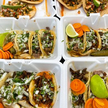 Taqueria El Dollar - a variety of tacoss in styrofoam containers - Tacos Near Me - Lafayette, Louisiana Taqueria El Dollar - a variety of tacoss in styrofoam containers - Tacos Near Me - Lafayette, Louisiana