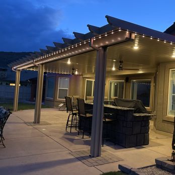 Padgett and Sons - In the evening with the recessed lighting... - Patio Coverings Near Me Padgett and Sons - In the evening with the recessed lighting... - Patio Coverings Near Me