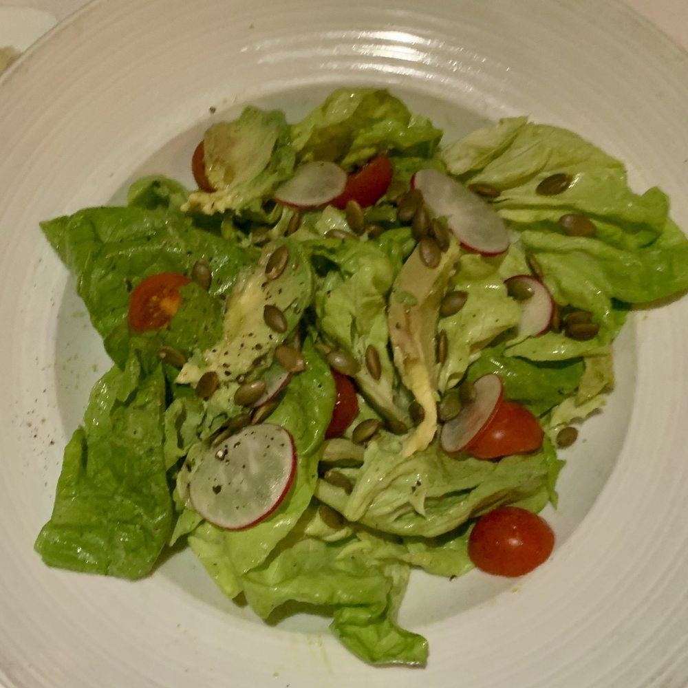 Bistro 45 - Green Goddess Salad  butter lettuce, avocado, radish and pepitas. - New American Near Me - Pasadena, California