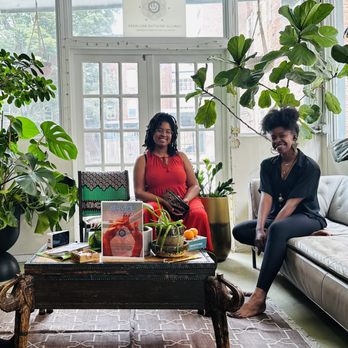 Camille Intuitive Wellness - Plant filled upper waiting area at Camille Intuitive Wellness. Warm welcomes await. - Massage Therapy Near Me - Baltimore, Maryland