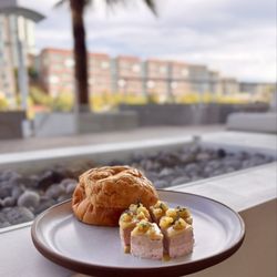 Duck Pâté & Liver Mousse w/ warm pineapple bun, spicy mustard ($19)