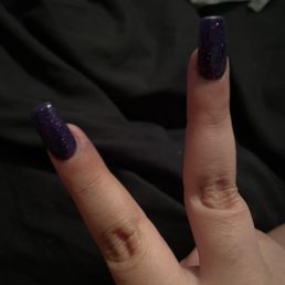 Purple nails that they did for me today! I love them!