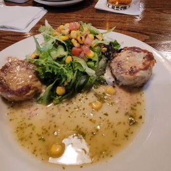Harveys - Very Small Crab Cakes, which were swimming in some kind of wet drink - Seafood Near Me - Columbus, Mississippi