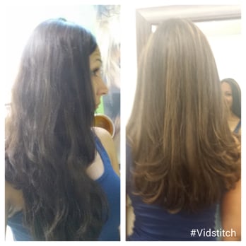 Dark Long Hair To Subtle Highlights And Hair Cut In Layers By