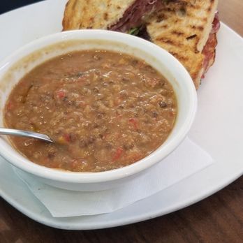 Toast - Sopprasata panini with spicy chickpea soup. - Sandwiches Near Me - Durham, North Carolina