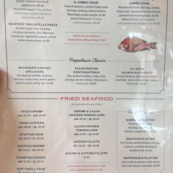 Pappadeaux Seafood Kitchen - Menu - December 2025 - Cajun/Creole Near Me - Grapevine, Texas