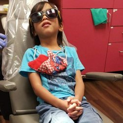 Little Smiles Pediatric Dentistry - My son looking cool at the dentist office.